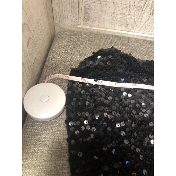 Womens Floerns Black Contrast Mesh Sequins Party Bodycon Dress Size XL - Picture 7 of 7